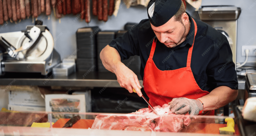 Proceso de sacrificio halal en matadero certificado de Cataluña — carne halal auténtica